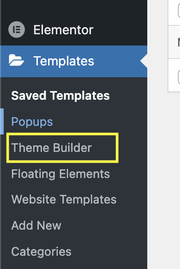 Theme Builder ของ Elementor